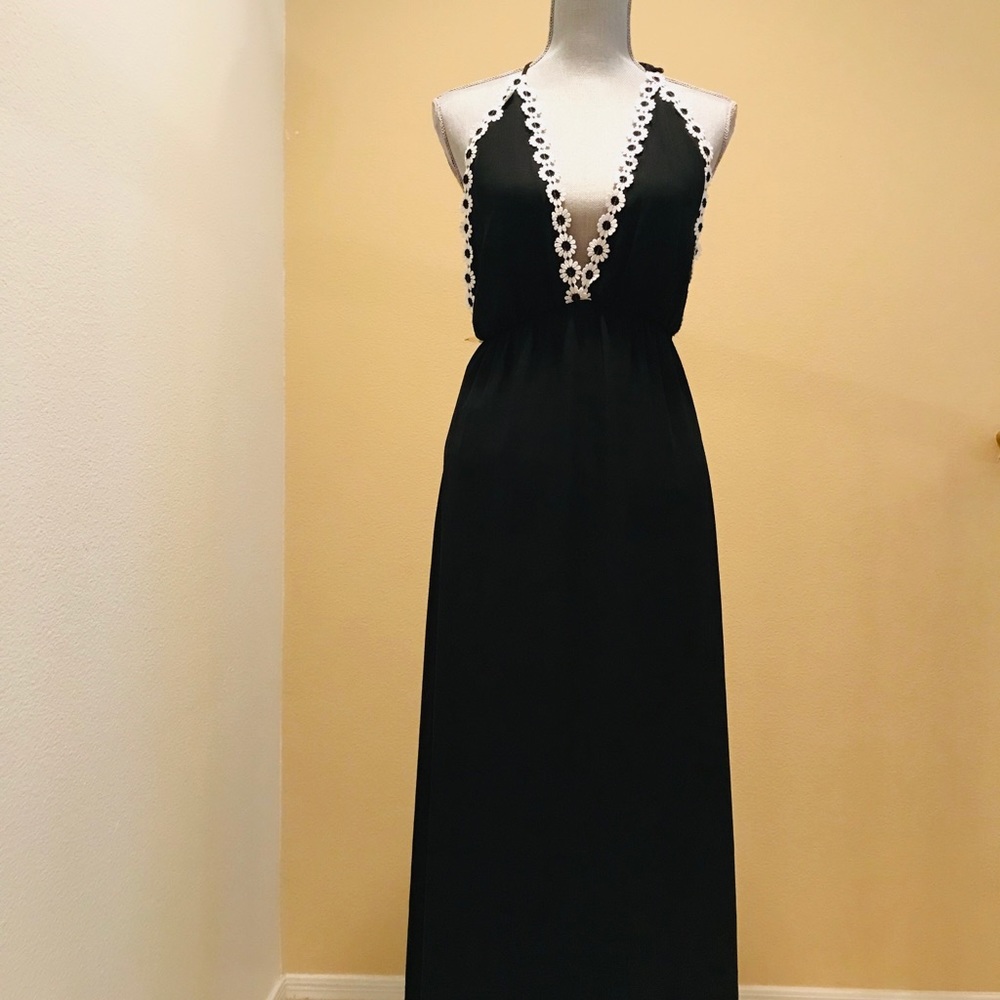 Black halter dress
